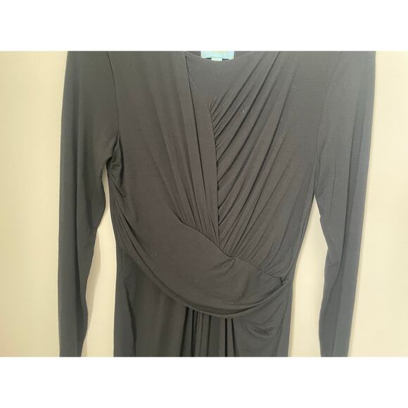 CeCe by Cynthia Steffe Black Long Sleeve Wrap Dress Size Medium Lined - Picture 4 of 5